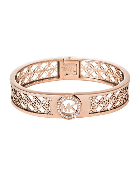 michael kors fulton logo rose gold bracelet|mk bracelet clearance.